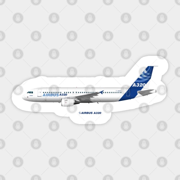 Airbus A320 with Winglets Sticker by SteveHClark